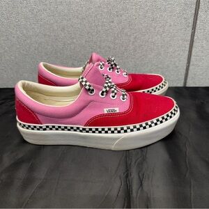 Vans Women's Bold Red and Pink Sneakers